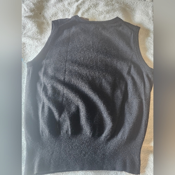 George by Mark Eisen Black Beaded Angora Wool Blend Sleeveless Sweater Top L - Picture 9 of 10